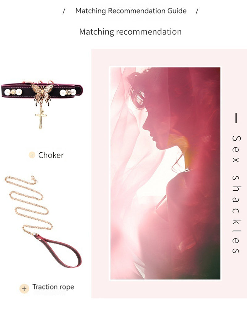 Temperature-Sensitive Color-Changing Butterfly Spiked Leather Collars