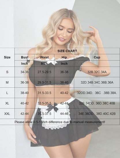 Mesh Top Mini Skirt with Thong (4pack)