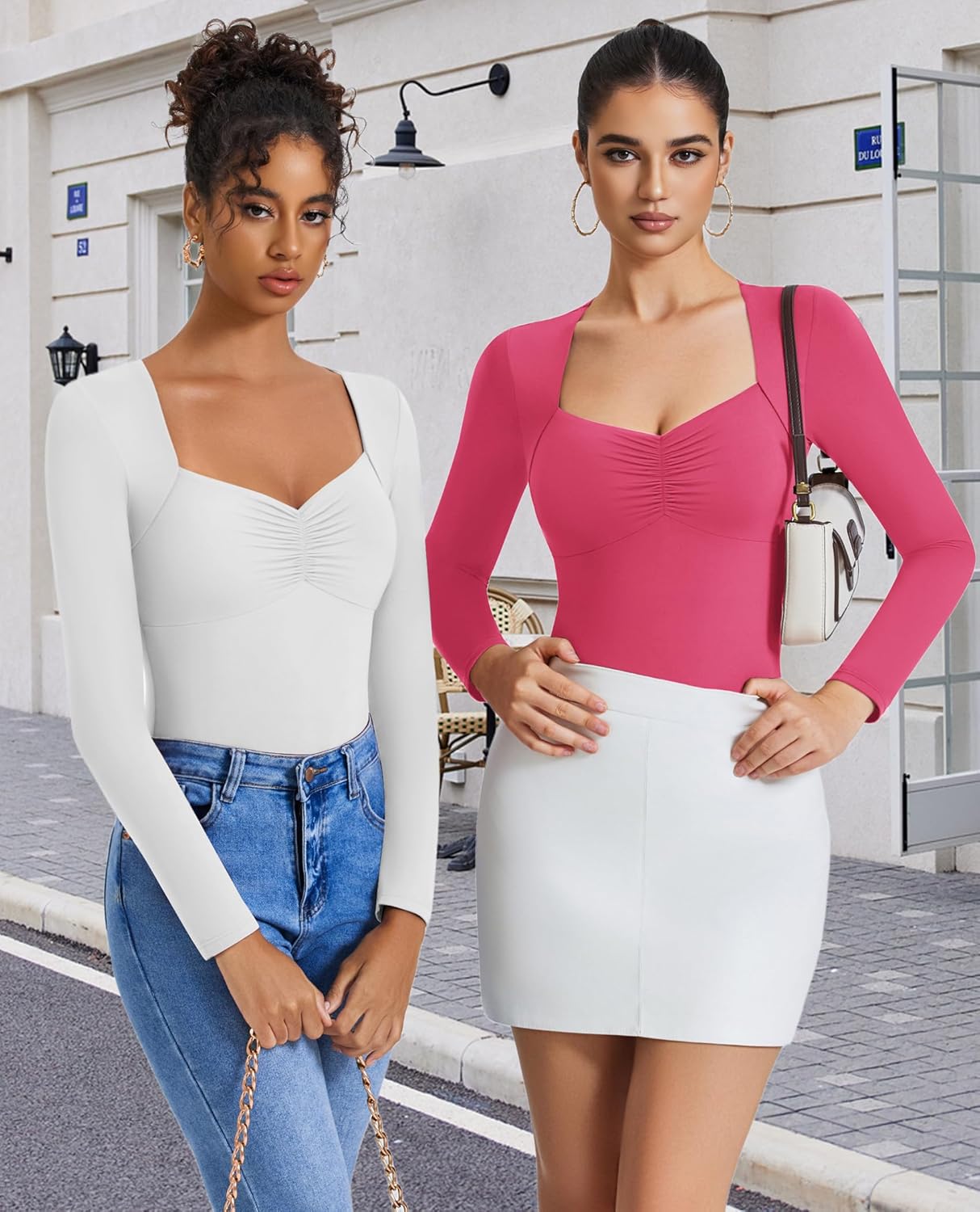 Sweetheart Neckline Bodysuit Tops