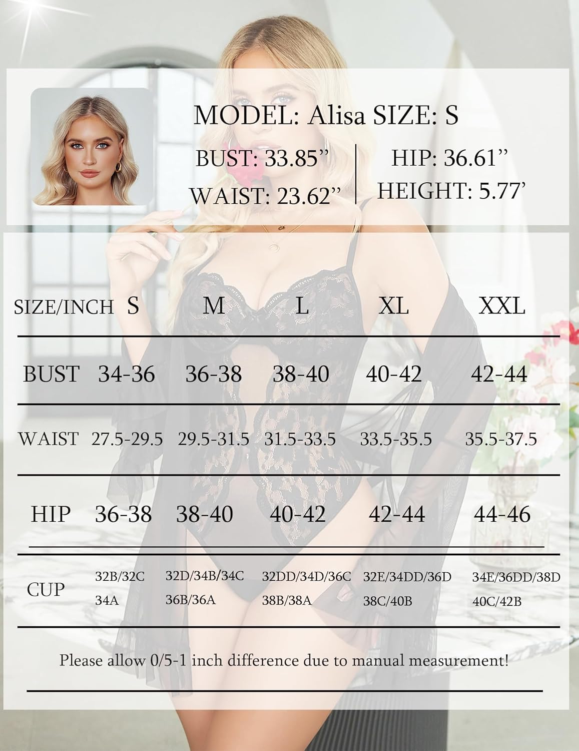 2 Piece Sheer Kimono Robe with Lace Teddy