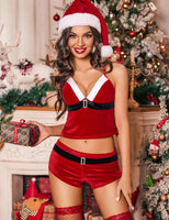 Santa Lingerie Set Velvet Cami and Shorts