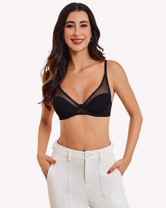 Mesh Underwire Bras Full Coverage Bra
