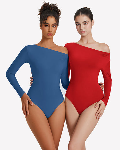 Off the Shoulder Long Sleeve Bodysuit