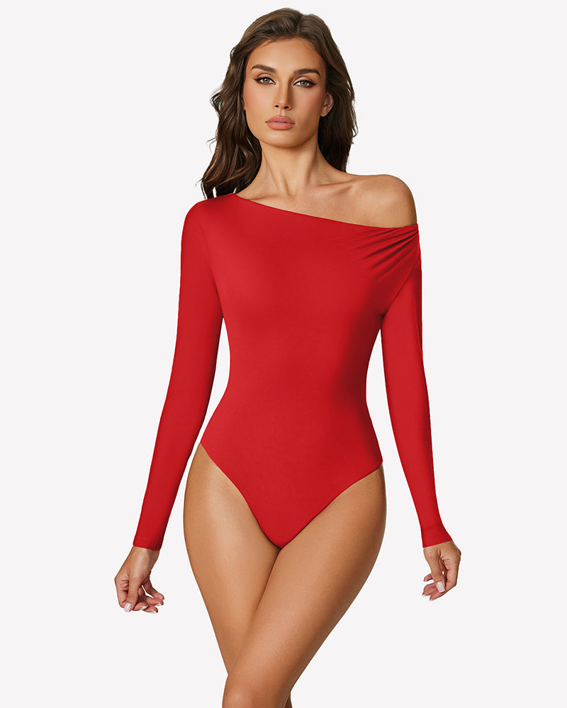 Off the Shoulder Long Sleeve Bodysuit
