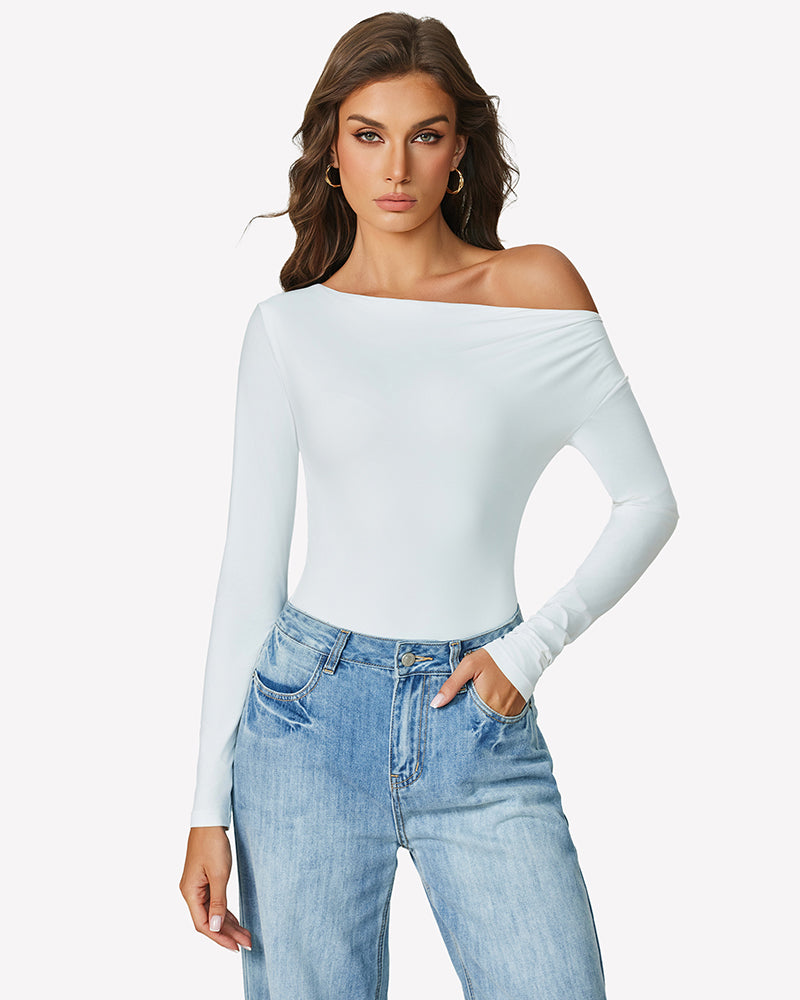 Off the Shoulder Long Sleeve Bodysuit