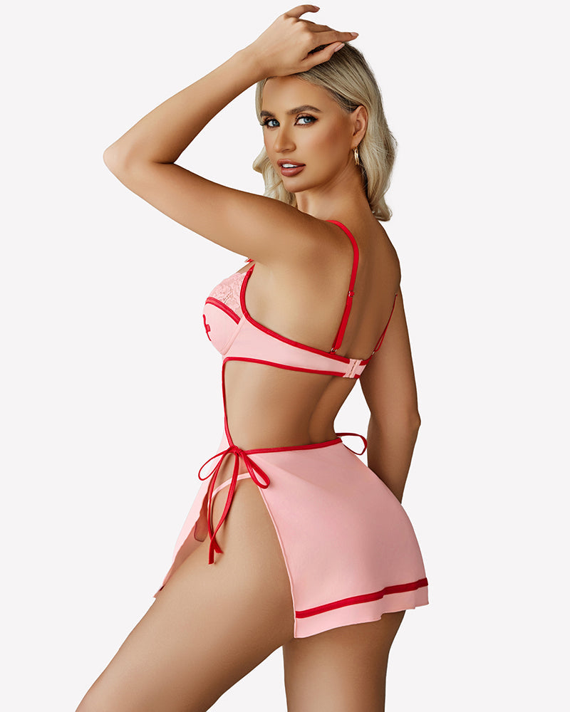 Side Slit Nighty Dress with G-String