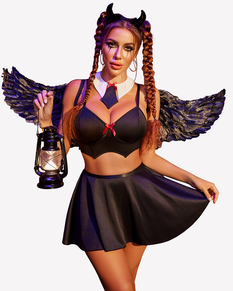 4 Pieces Lingerie Sets Student Costume