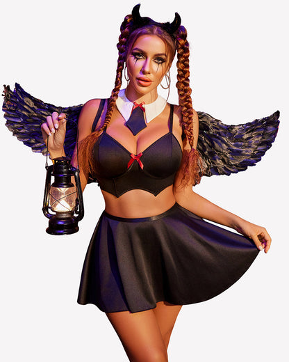 4 Pieces Lingerie Sets Student Costume