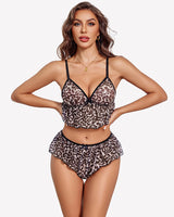 Sheer Lingerie Set 2 Piece Mesh Cami Shorts