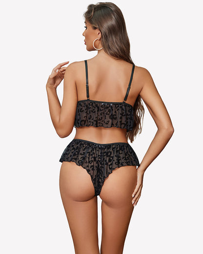 Sheer Lingerie Set 2 Piece Mesh Cami Shorts