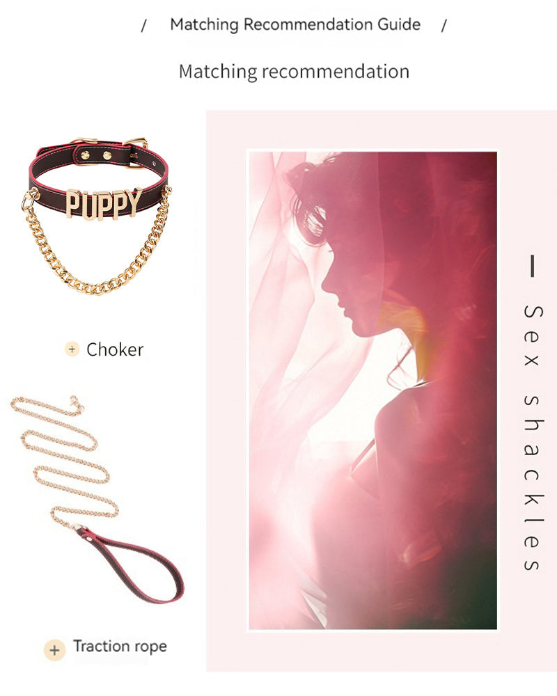 Temperature-Sensitive Color-Changing Letter Chain Leather Collars