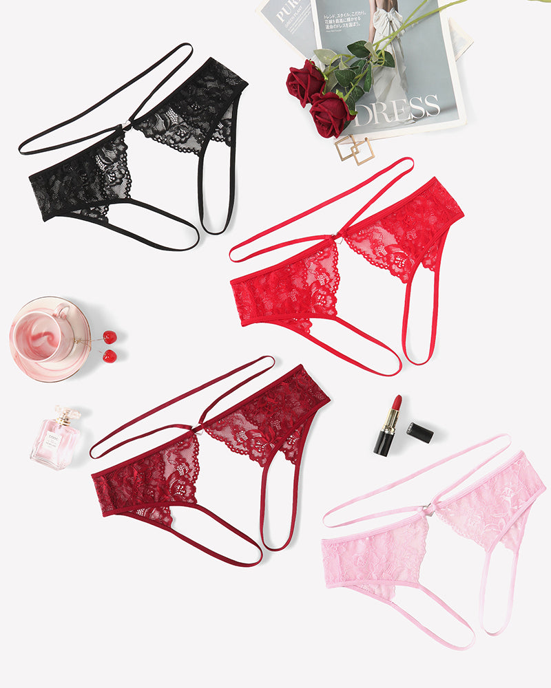 Strap Cheeky Underwear Floral Lace Panties