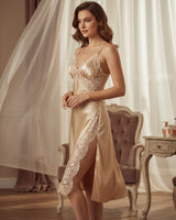 100% Mulberry Silk High Slit Nightgown