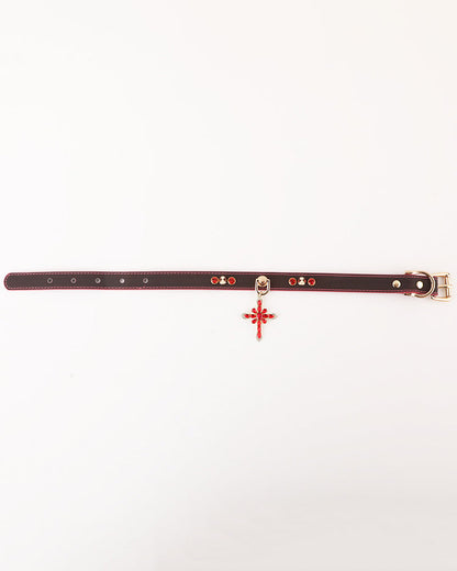 Temperature-Sensitive Color-Changing Snowflakes Spiked Leather Collars