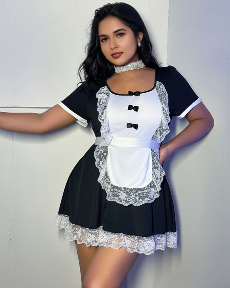 Plus Size French Maid Cosplay Outfit Sets